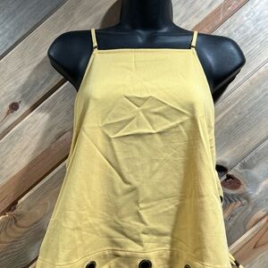 Rare Vintage Free People Rocker Large Grommet Side Laced Bib Cami Tank Top - XS
